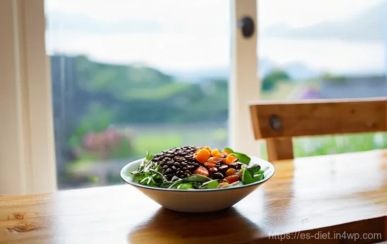 비건 식단에서의 혈당 조절 방법 - **Prompt:** A young adult, around 20-30 years old, with a warm and inviting smile, dressed in comfor...